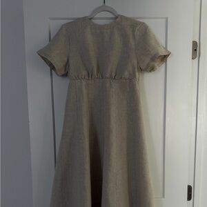 Elegant Beige Linen Dress